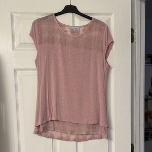 Croft & Barrow Mauve Floral Lace Blouse